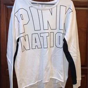 PINK fleece lined crew neck